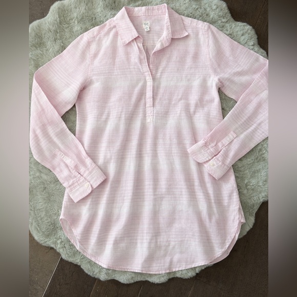 Gap Women's Pink linen Long Sleeve Tunic size XS - Picture 2 of 5
